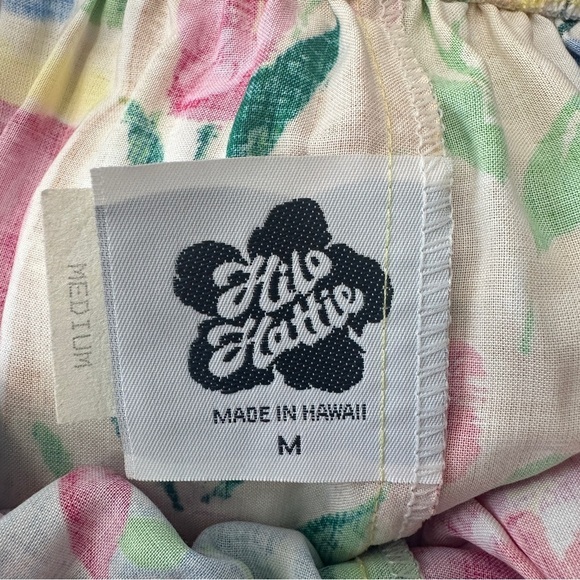 Vintage Hilo Hattie 2-Pc Top Blouse Short Womens Medium Vibrant Floral Hawaiian - Picture 14 of 16